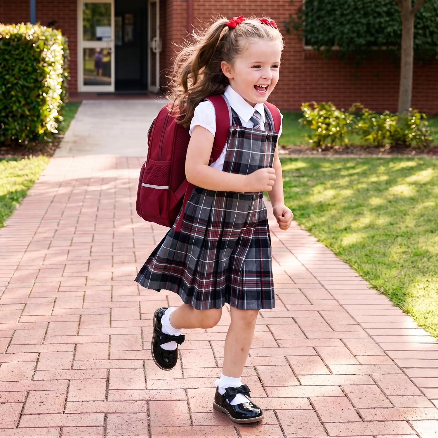image:imageDREAM PAIRS Girls Mary Jane Shoes Toddler School Uniform Dress Shoes Wide Toe Ballet Flats with Detachable Bow for Little KidsBlack