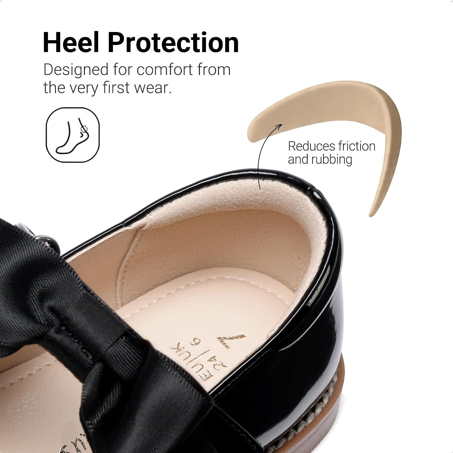 image:imageDREAM PAIRS Girls Mary Jane Shoes Toddler School Uniform Dress Shoes Wide Toe Ballet Flats with Detachable Bow for Little KidsBlack