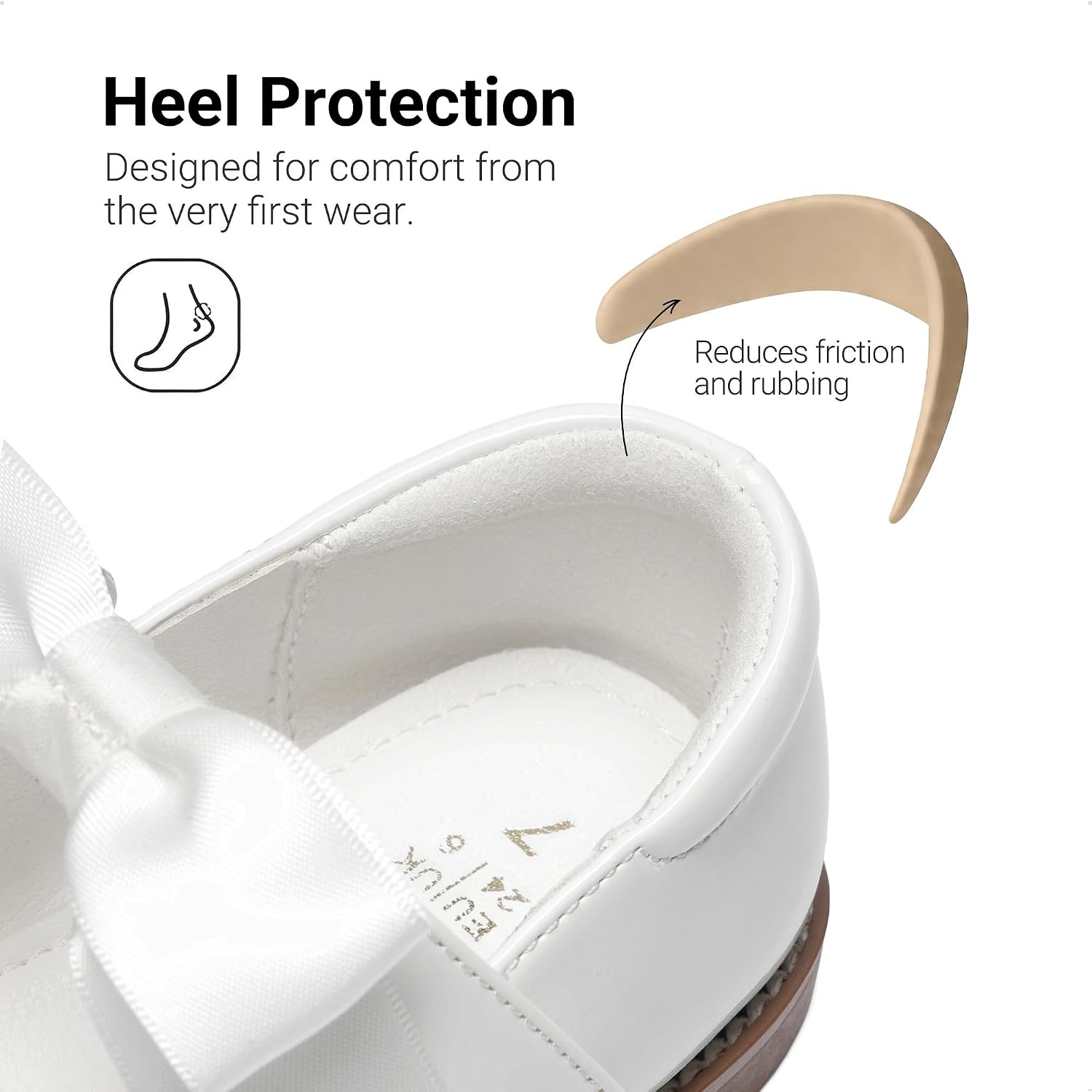 image:imageDREAM PAIRS Girls Mary Jane Shoes Toddler School Uniform Dress Shoes Wide Toe Ballet Flats with Detachable Bow for Little KidsWhite