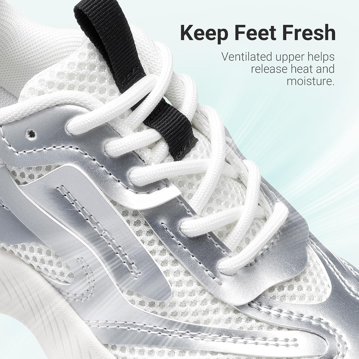 image:imageDREAM PAIRS Kids Girls Sneakers Jelly Sole Lace up Shoes Lightweight Walking Shoes for Girls BoysSilver