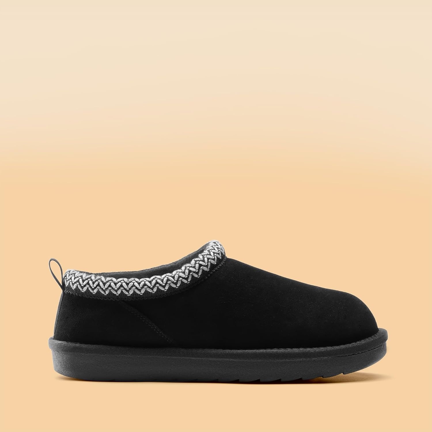 image:imageDREAM PAIRS Womens Genuine Suede Fuzzy Slippers Indoor Outdoor Fluffy Home Comfy Winter Slip On Cute Warm Memory Foam Furry Shoes FuzzyEasyBlack
