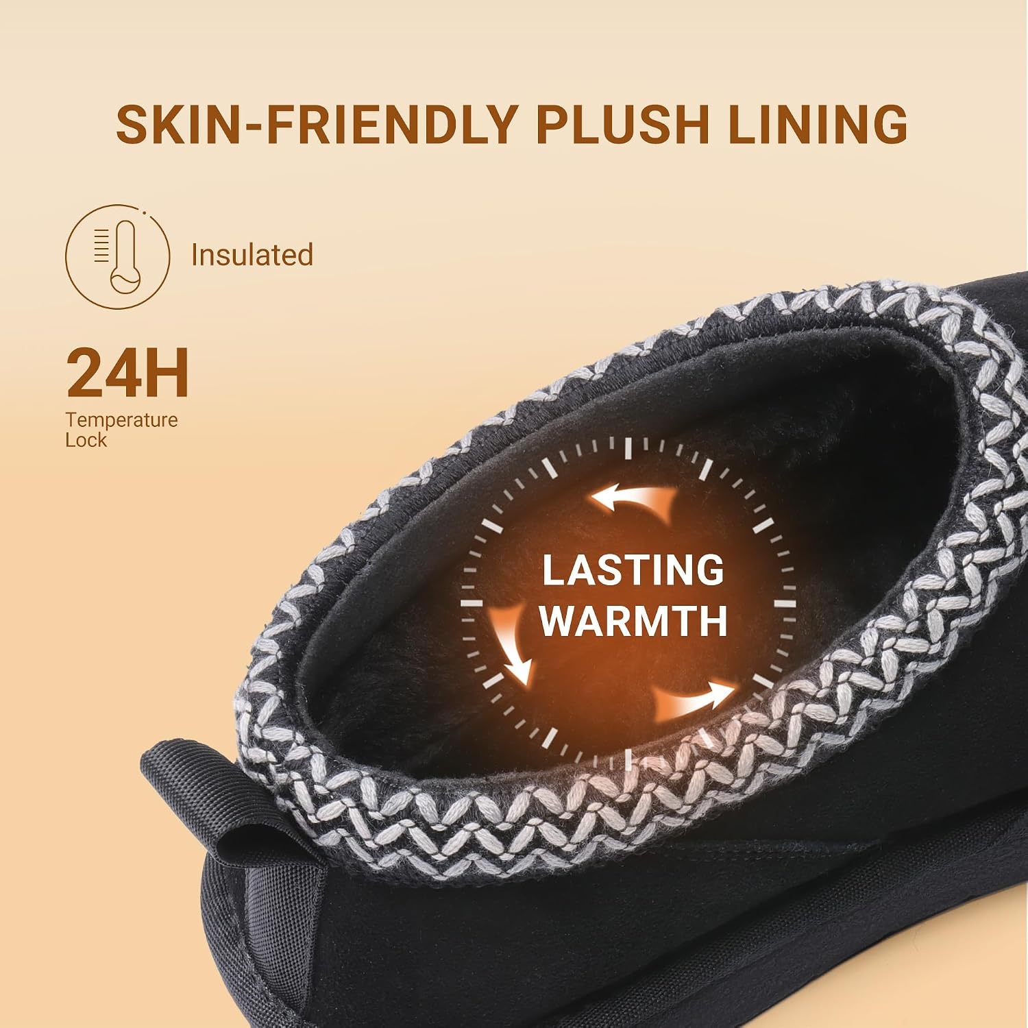 image:imageDREAM PAIRS Womens Genuine Suede Fuzzy Slippers Indoor Outdoor Fluffy Home Comfy Winter Slip On Cute Warm Memory Foam Furry Shoes FuzzyEasyBlack