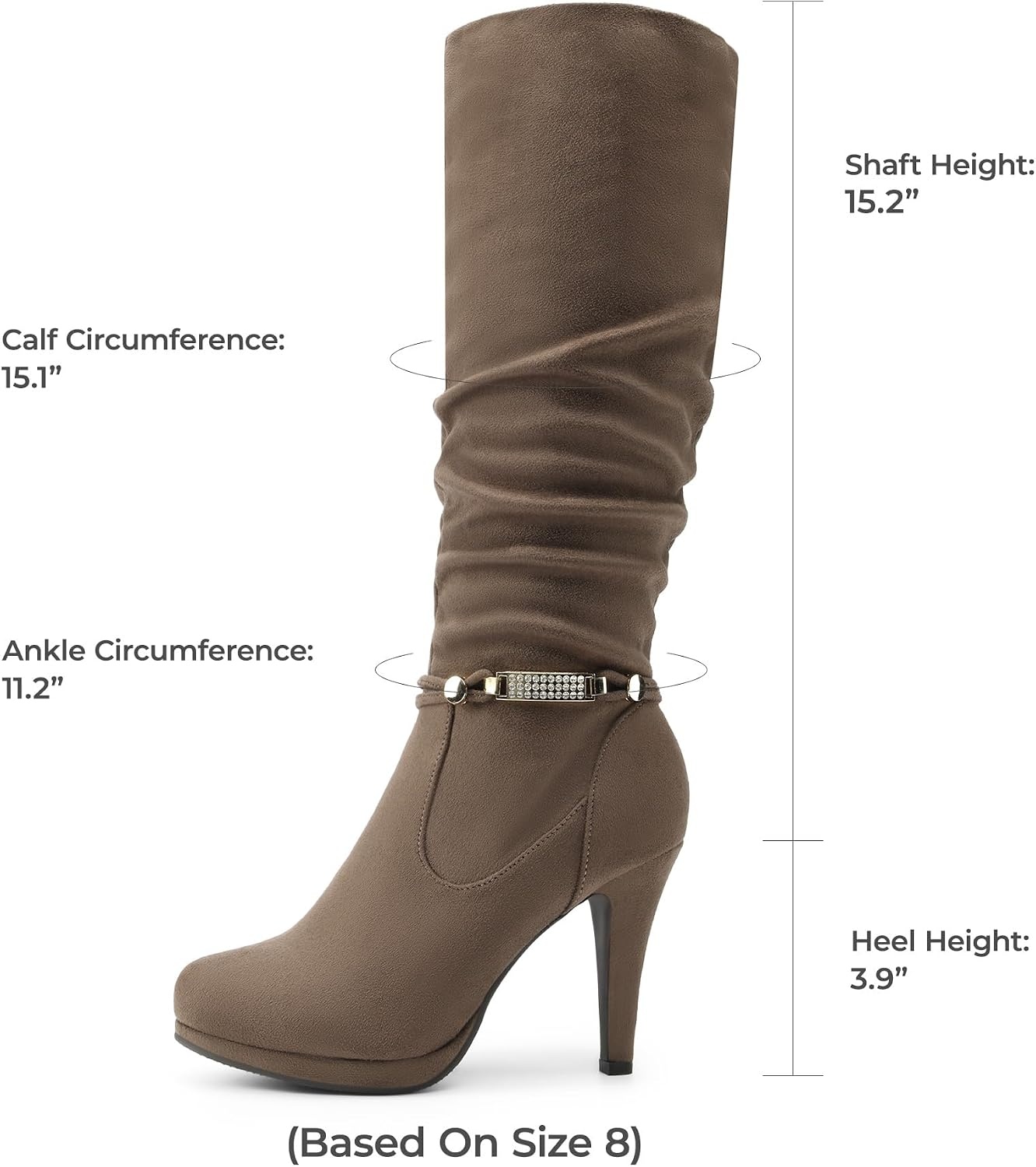 image:imageDREAM PAIRS Womens Knee High Platform Heel BootsNatural