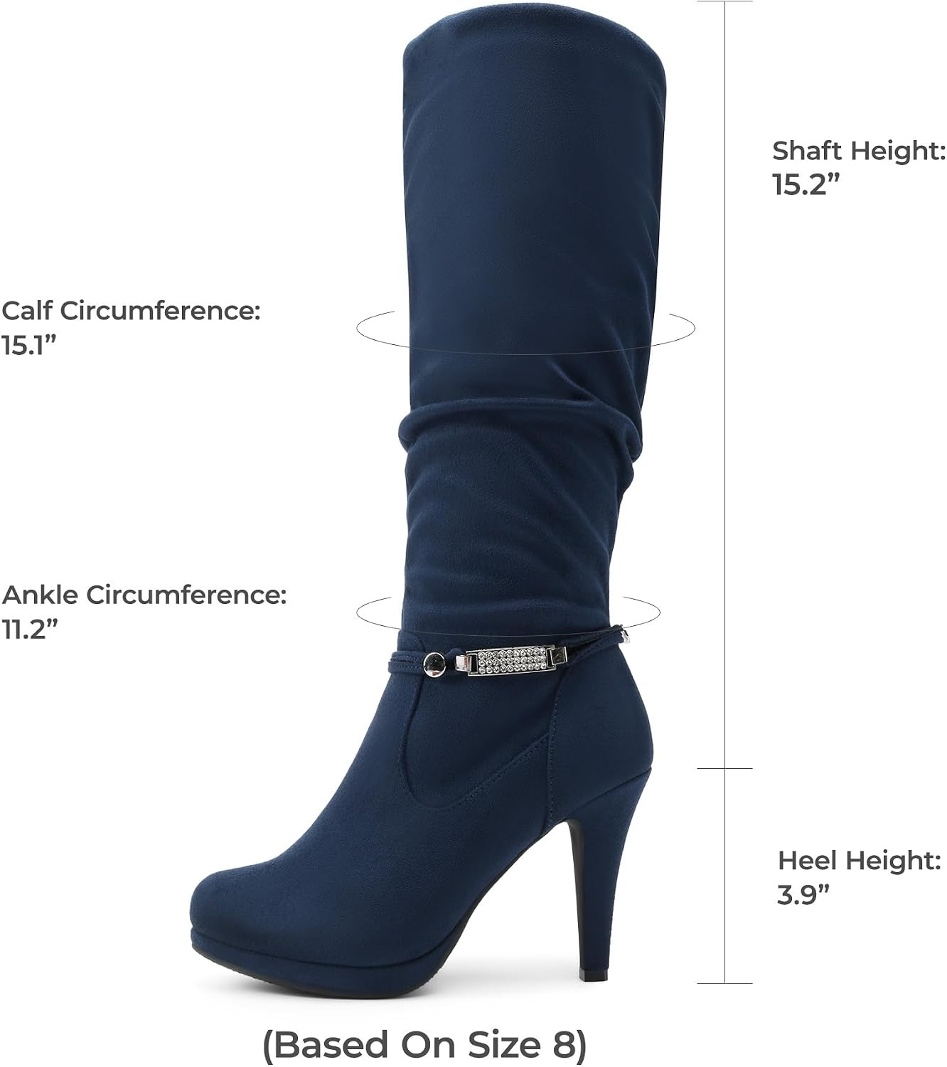 image:imageDREAM PAIRS Womens Knee High Platform Heel BootsNavyn