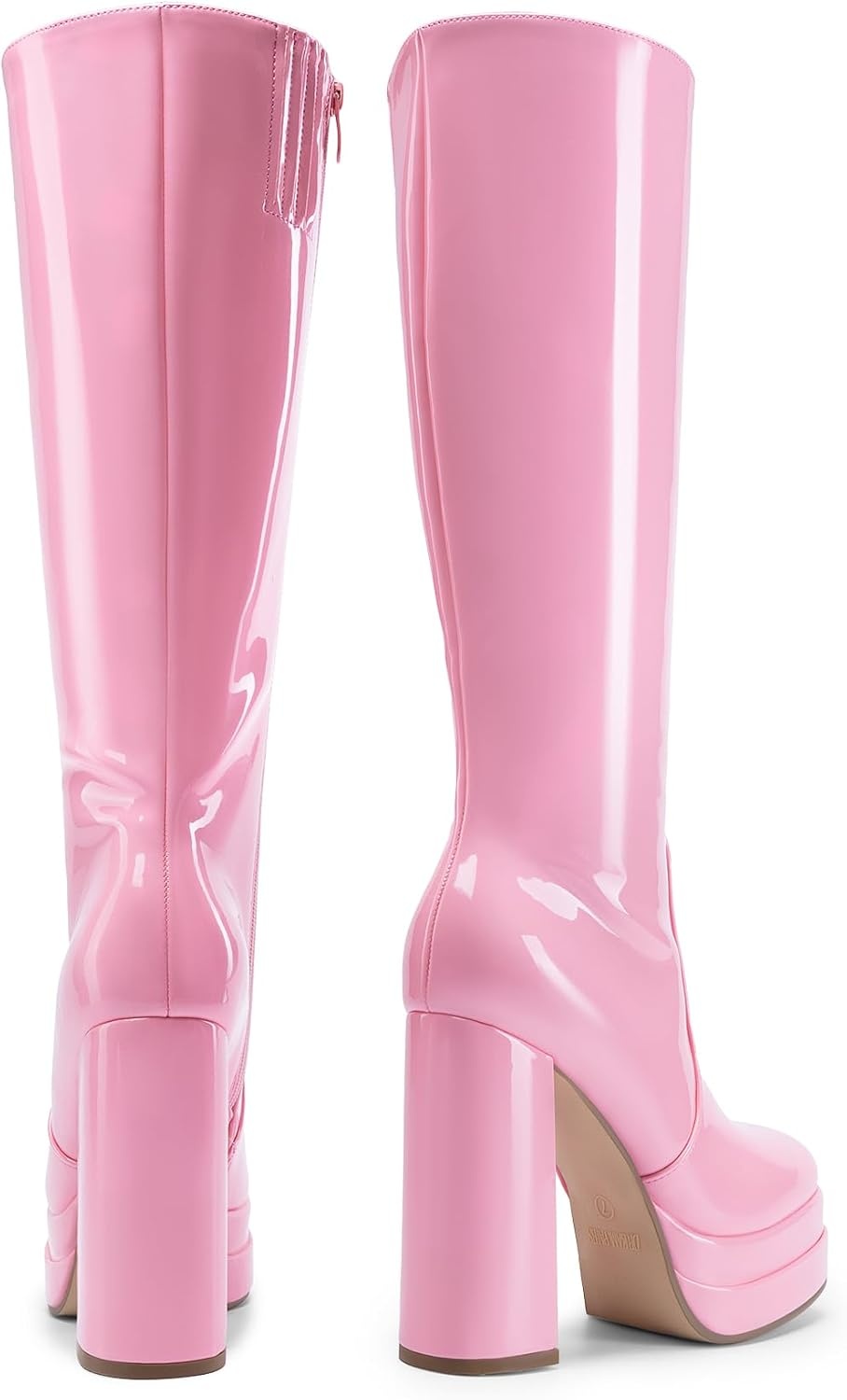 image:imageDREAM PAIRS Womens Platform Heeled Knee High Boots Long Chunky Tall Gogo Boots for FallPink