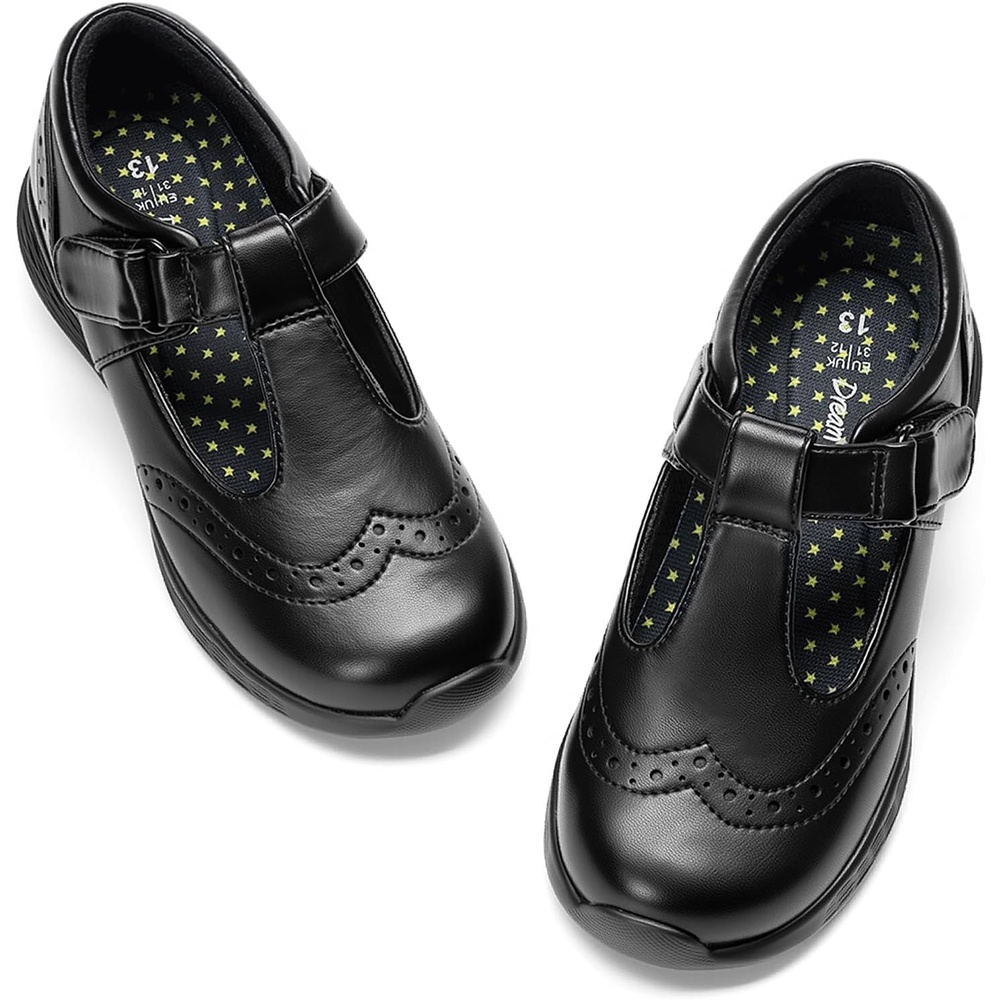 image:imageDREAM PAIRS Girls Mary Jane Flats School Uniform Dress Shoes TStrap Lightweight Closed Toe ShoesBlack