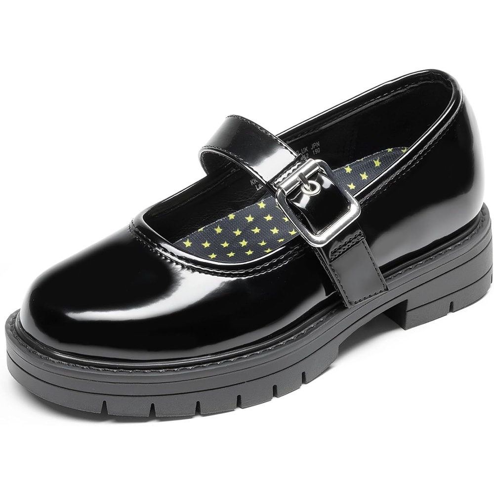 image:imageDREAM PAIRS Girls School Shoes Uniform Mary Jane Dress Platform Chunky Oxford Pumps with Bow for Toddler Little Big KidAll Black