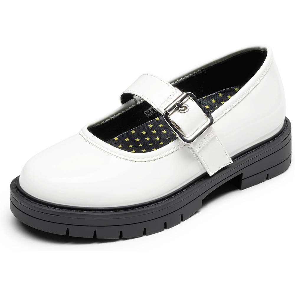 image:imageDREAM PAIRS Girls School Shoes Uniform Mary Jane Dress Platform Chunky Oxford Pumps with Bow for Toddler Little Big KidWhite