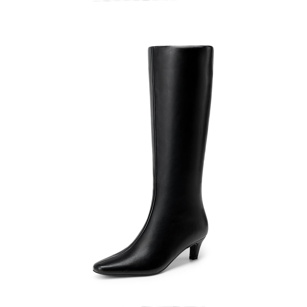 image:imageDREAM PAIRS Women Knee High Boots 2 Inch Kitten Heel Fashion Square Toe Long BootsBlack