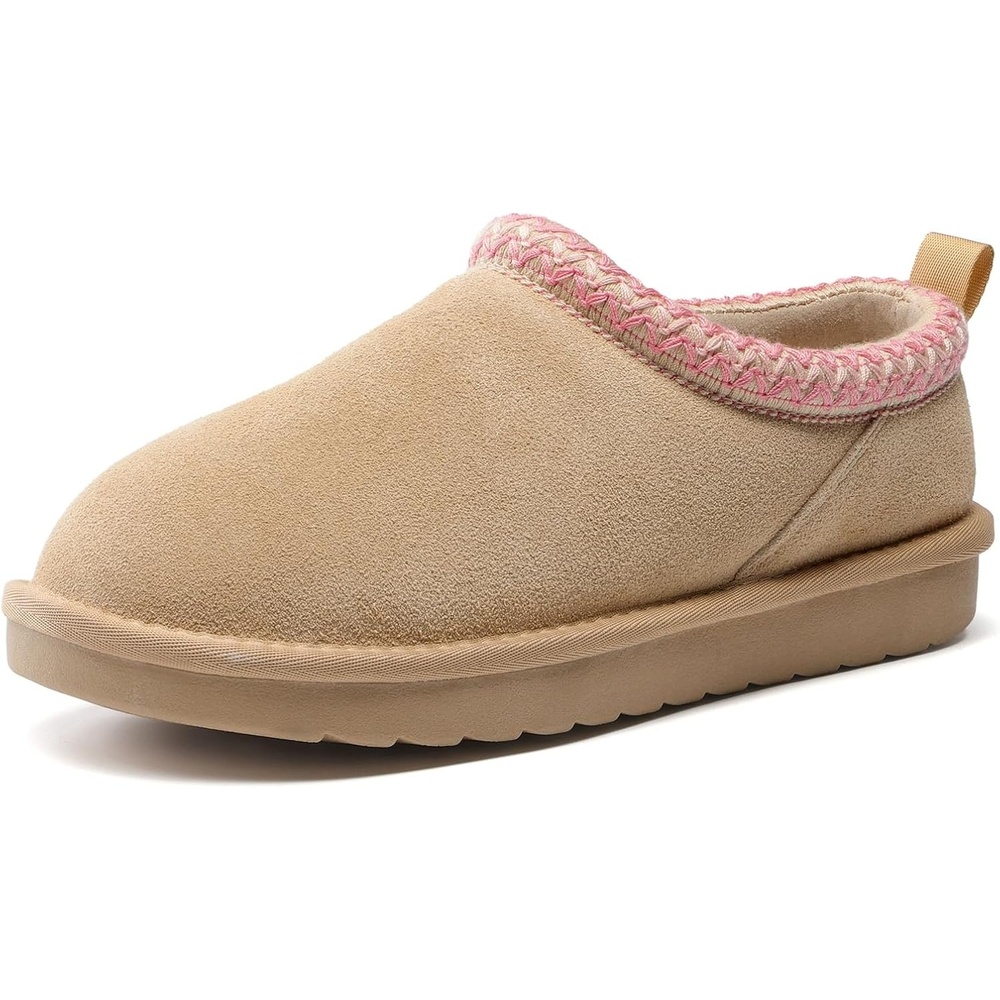 image:imageDREAM PAIRS Womens Genuine Suede Fuzzy Slippers Indoor Outdoor Fluffy Home Comfy Winter Slip On Cute Warm Memory Foam Furry Shoes FuzzyEasyNude