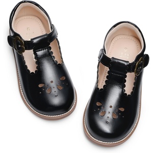 DREAM PAIRS Girls Mary Jane Shoes – Toddler School Uniform Dress Shoes, Wide Toe Ballet Flats for Little Kids(Black)