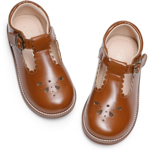DREAM PAIRS Girls Mary Jane Shoes – Toddler School Uniform Dress Shoes, Wide Toe Ballet Flats for Little Kids(Brown)