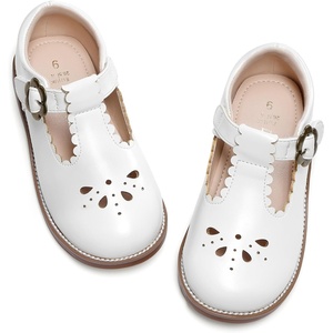 DREAM PAIRS Girls Mary Jane Shoes – Toddler School Uniform Dress Shoes, Wide Toe Ballet Flats for Little Kids(White)