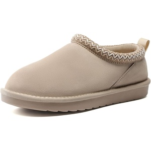 DREAM PAIRS Women’s Genuine Suede Fuzzy Slippers Indoor Outdoor Fluffy Home Comfy Winter Slip On Cute Warm Memory Foam Furry Shoes FuzzyEasy(Sand)
