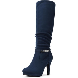 DREAM PAIRS Women’s Knee High Platform Heel Boots(Navy-n)