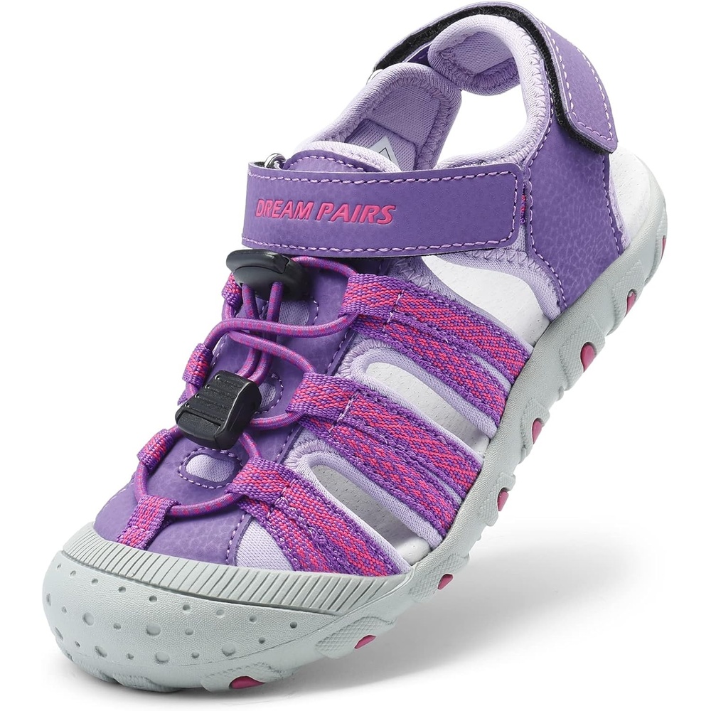 image:imageDREAM PAIRS Boys Girls Summer Outdoor Athletic Sport Sandals Hiking Beach Casual Water Closed Toe Adjustable Multicolor for ToddlerLittleBig KidsAll Purple