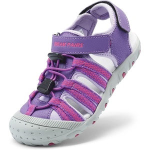 DREAM PAIRS Boys Girls Summer Outdoor Athletic Sport Sandals Hiking Beach Casual Water Closed Toe Adjustable Multicolor for Toddler/Little/Big Kids(All Purple)