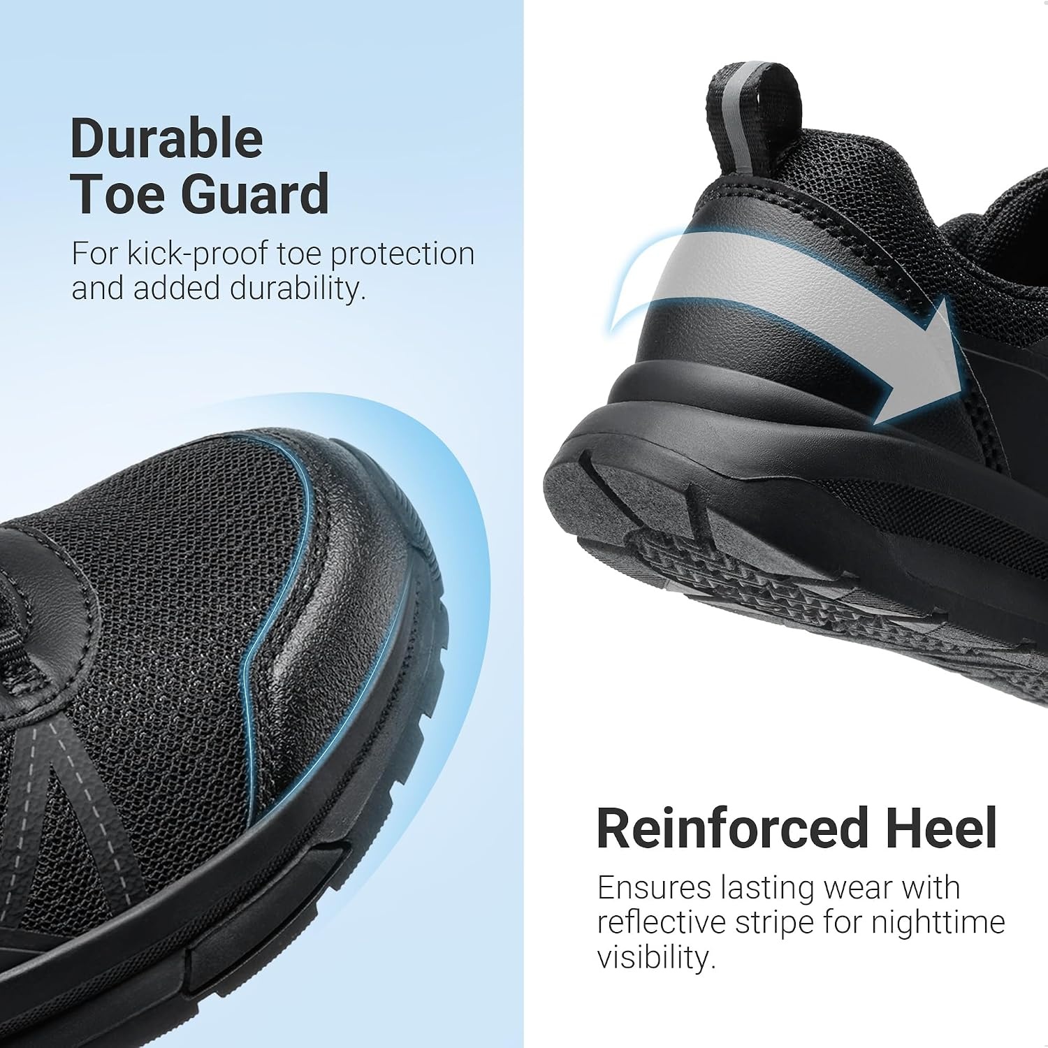 image:imageDREAM PAIRS Boys Girls Shoes Kids DuraPlay Tennis Running Non Slip Athletic Walking Lightweight Lace Up Footwear Sneakers for LittleBig KidAll Black