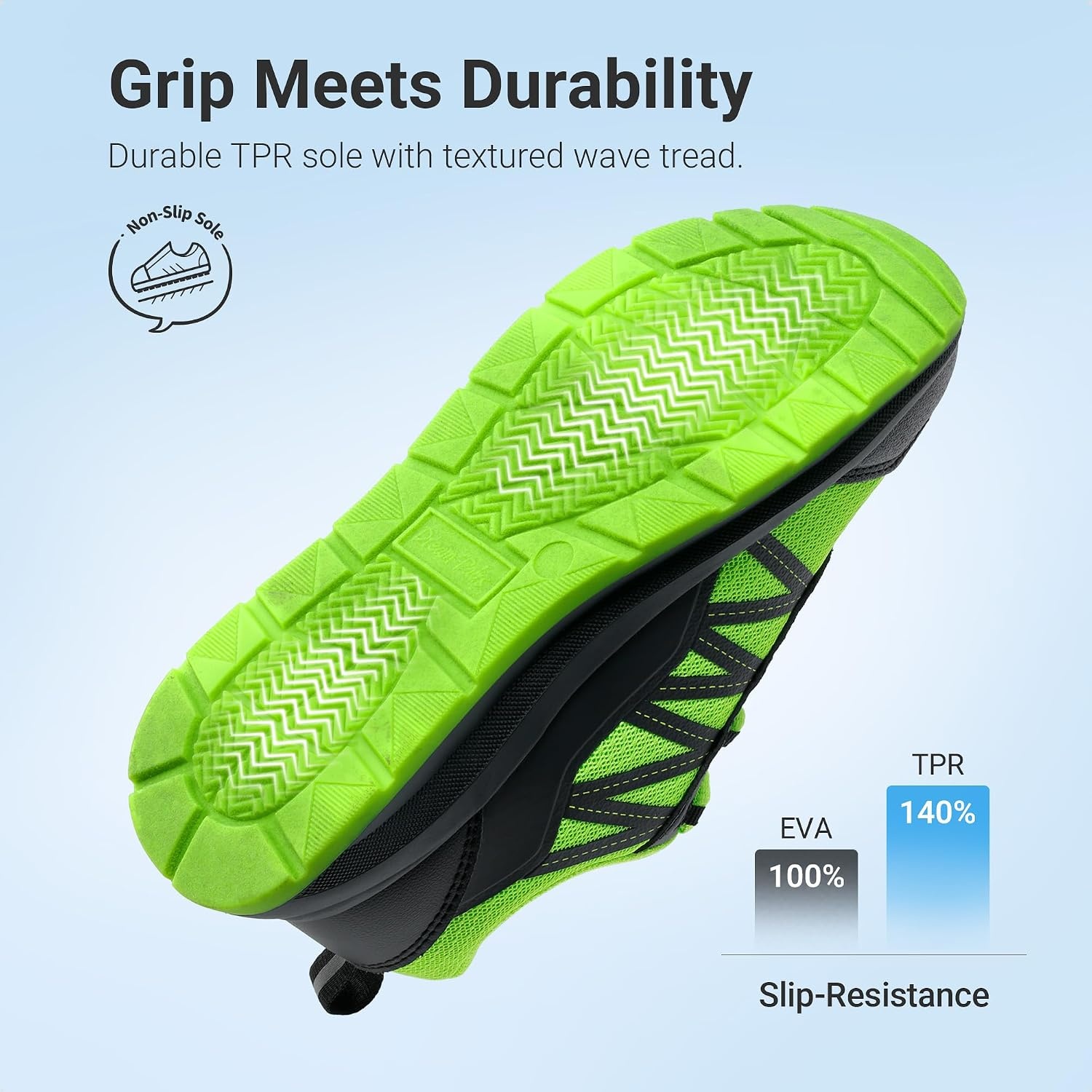 image:imageDREAM PAIRS Boys Girls Shoes Kids DuraPlay Tennis Running Non Slip Athletic Walking Lightweight Lace Up Footwear Sneakers for LittleBig KidNeon GreenBlack