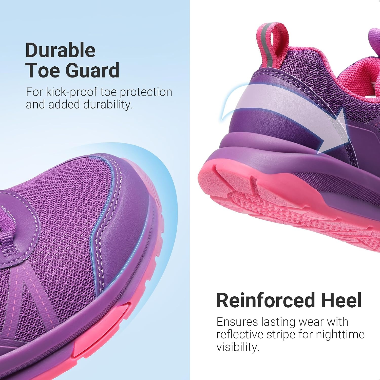 image:imageDREAM PAIRS Boys Girls Shoes Kids DuraPlay Tennis Running Non Slip Athletic Walking Lightweight Lace Up Footwear Sneakers for LittleBig KidPurple