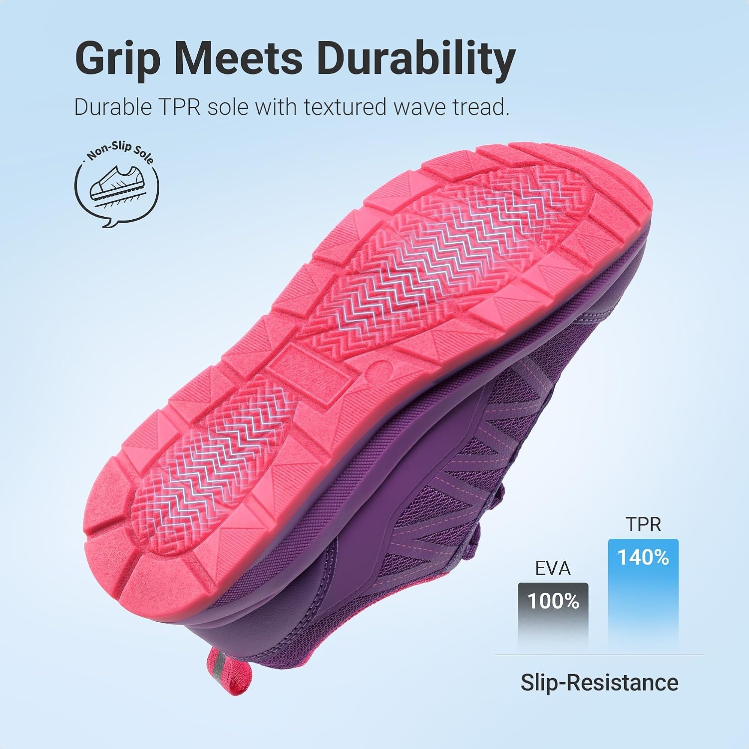 image:imageDREAM PAIRS Boys Girls Shoes Kids DuraPlay Tennis Running Non Slip Athletic Walking Lightweight Lace Up Footwear Sneakers for LittleBig KidPurple