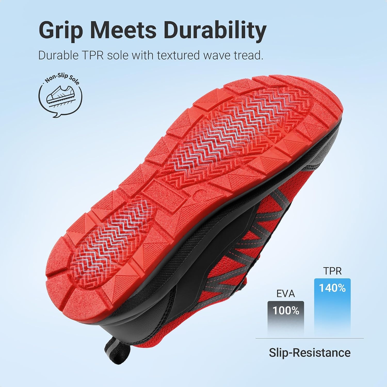 image:imageDREAM PAIRS Boys Girls Shoes Kids DuraPlay Tennis Running Non Slip Athletic Walking Lightweight Lace Up Footwear Sneakers for LittleBig KidRedBlack