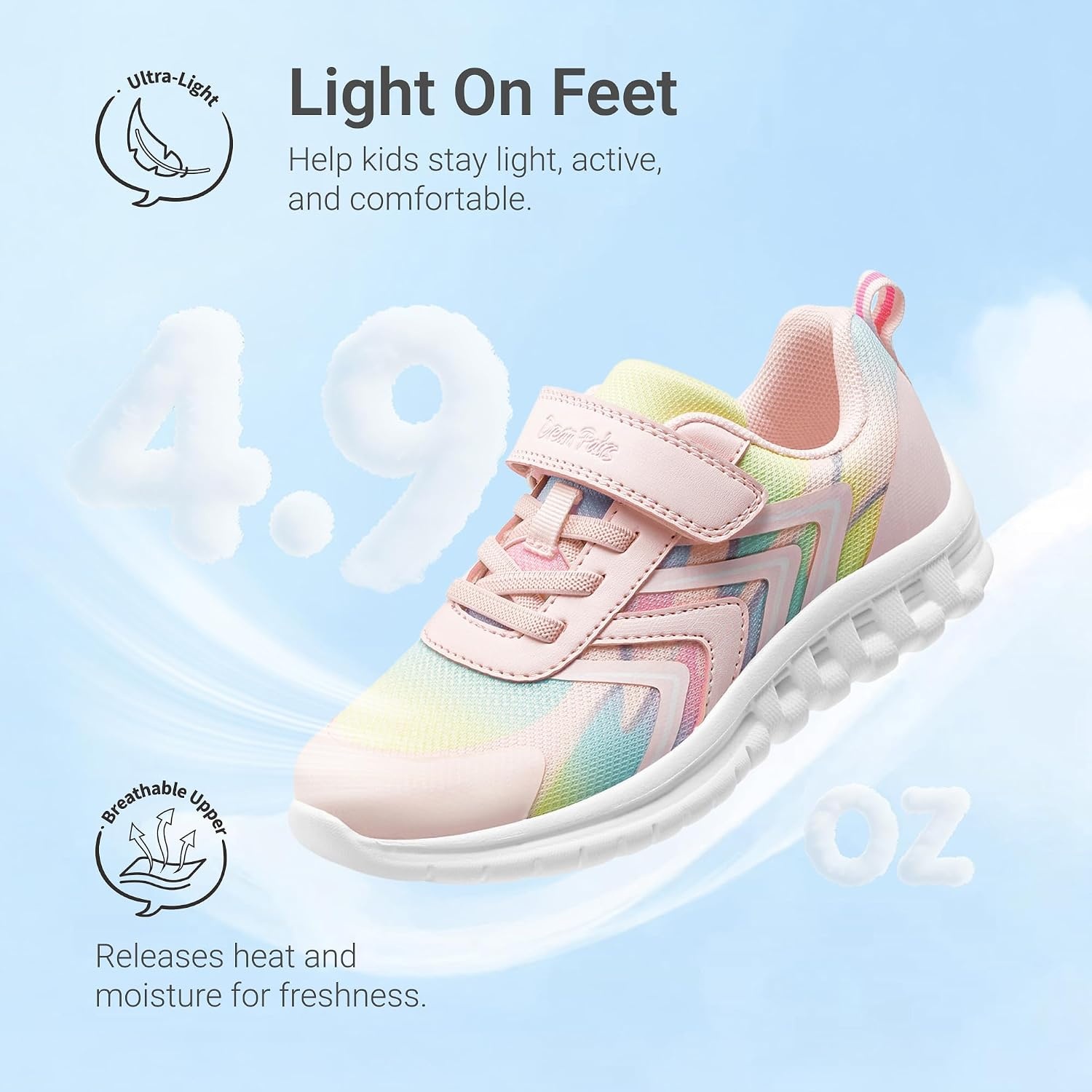 image:imageDREAM PAIRS Kids Shoes Boys Girls Running Footwear Athletic School Sneakers Breathable Lightweight for Little Big KidPink