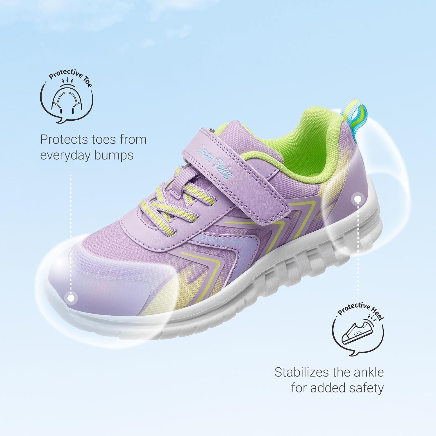 image:imageDREAM PAIRS Kids Shoes Boys Girls Running Footwear Athletic School Sneakers Breathable Lightweight for Little Big KidPurple