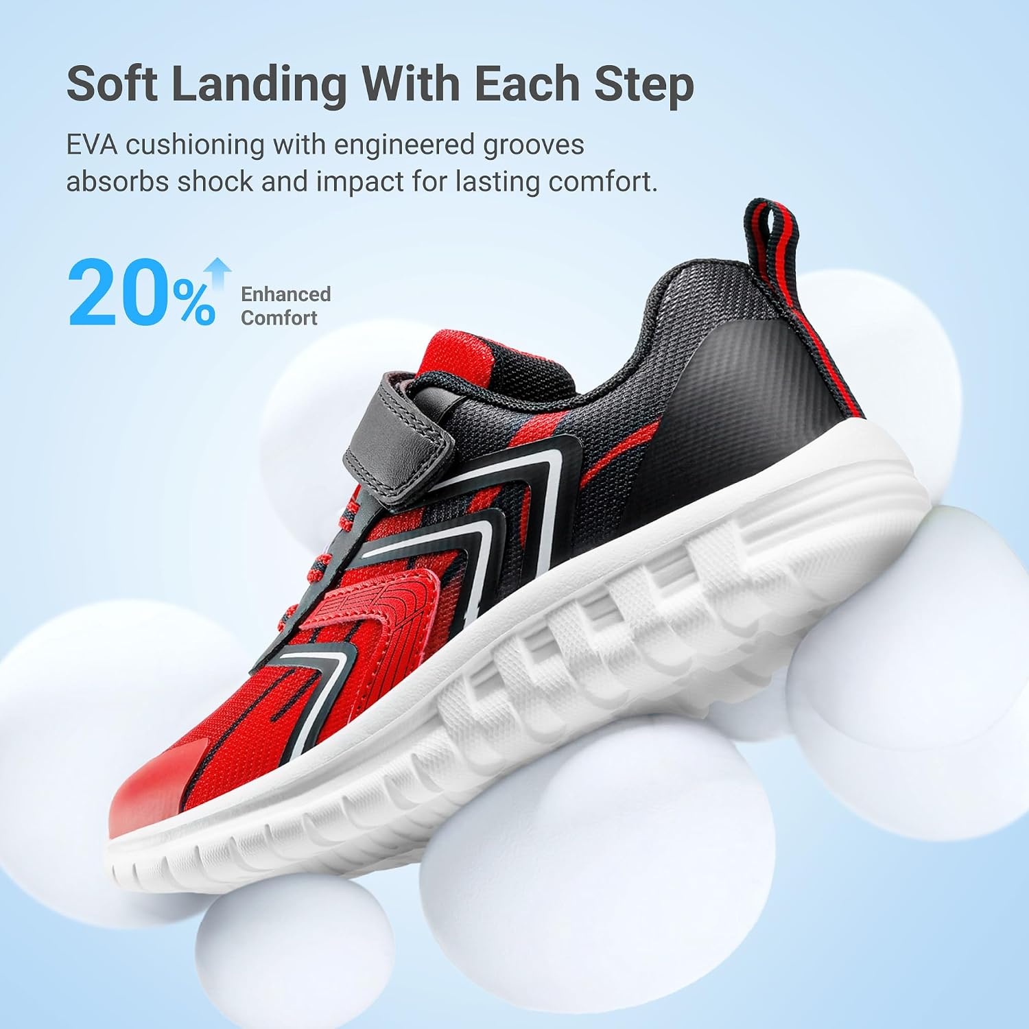 image:imageDREAM PAIRS Kids Shoes Boys Girls Running Footwear Athletic School Sneakers Breathable Lightweight for Little Big KidRedBlack