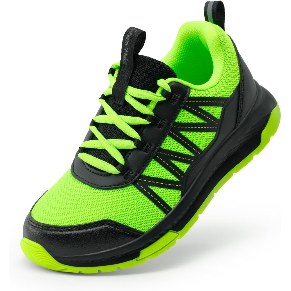 image:imageDREAM PAIRS Boys Girls Shoes Kids DuraPlay Tennis Running Non Slip Athletic Walking Lightweight Lace Up Footwear Sneakers for LittleBig KidNeon GreenBlack