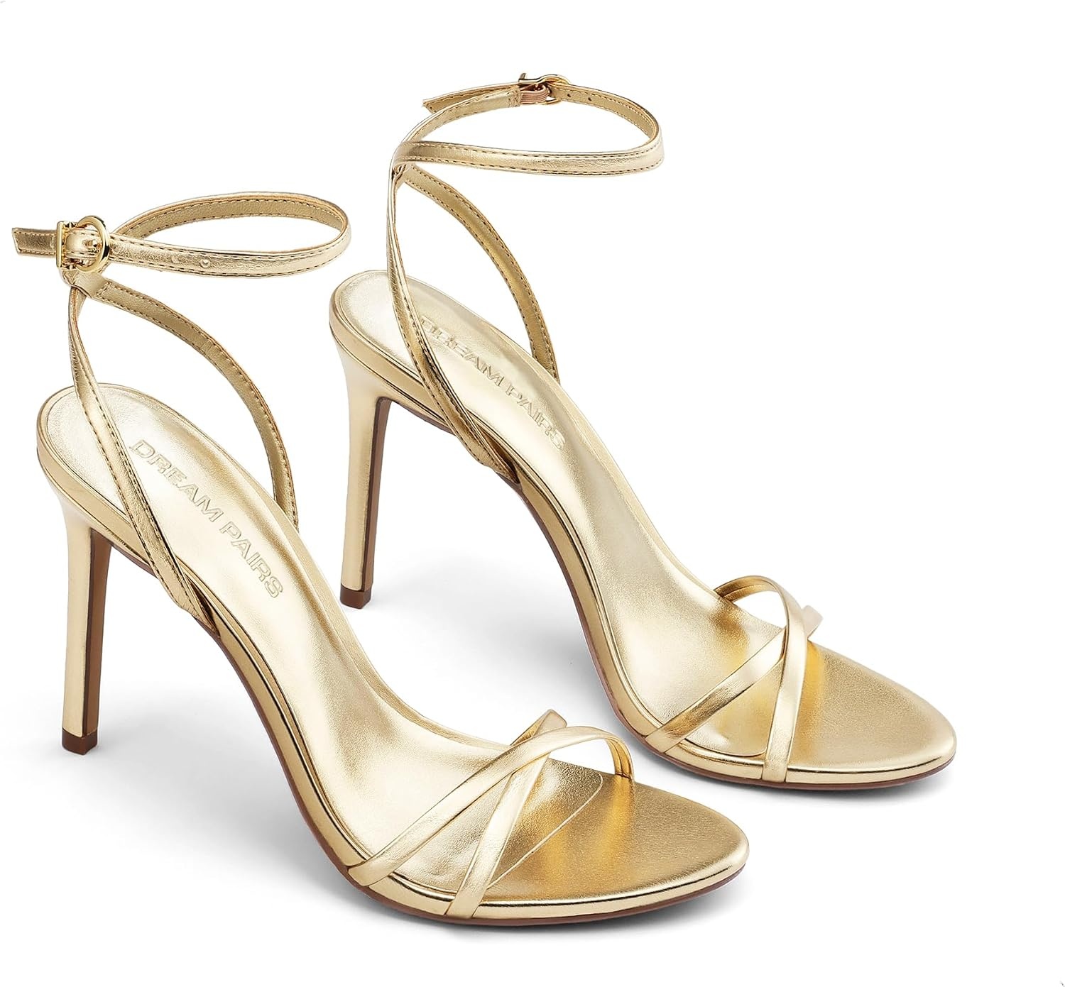 image:imageDREAM PAIRS 2026 Womens Stiletto Heels Strappy Open Toe Ankle Strap Dress Sandals Elegant High Heel Pumps for Wedding Party Prom amp Special OccasionsLight Gold