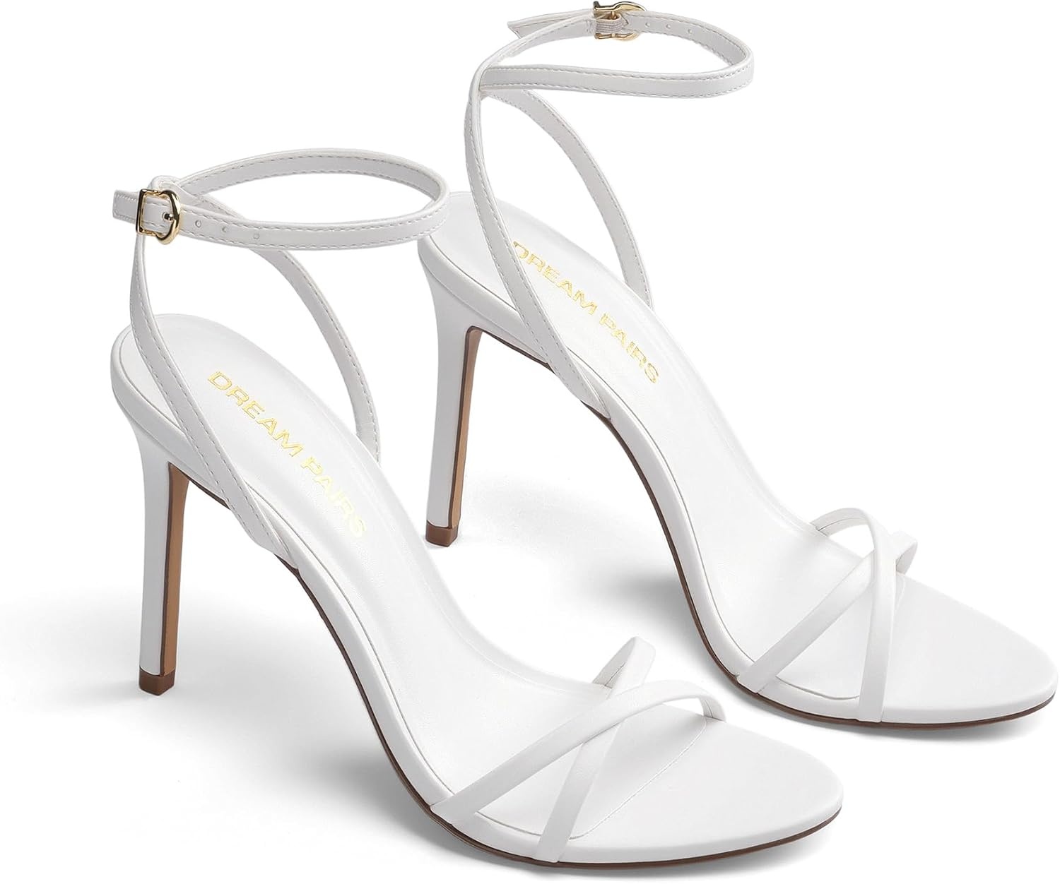 image:imageDREAM PAIRS 2026 Womens Stiletto Heels Strappy Open Toe Ankle Strap Dress Sandals Elegant High Heel Pumps for Wedding Party Prom amp Special OccasionsWhite