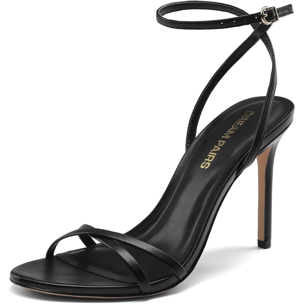 image:imageDREAM PAIRS 2026 Womens Stiletto Heels Strappy Open Toe Ankle Strap Dress Sandals Elegant High Heel Pumps for Wedding Party Prom amp Special OccasionsBlack