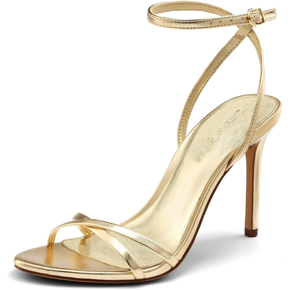 image:imageDREAM PAIRS 2026 Womens Stiletto Heels Strappy Open Toe Ankle Strap Dress Sandals Elegant High Heel Pumps for Wedding Party Prom amp Special OccasionsLight Gold