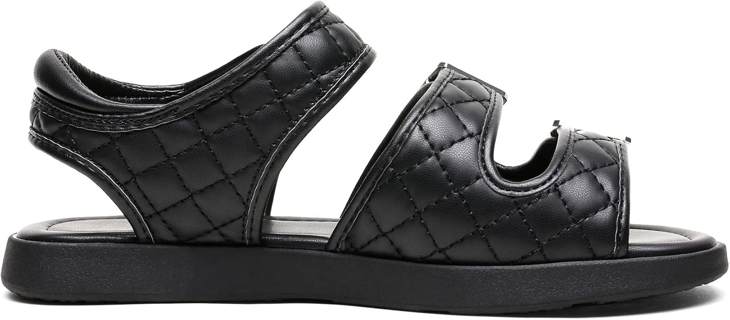 image:imageDREAM PAIRS Girls Sandals Open Toe Summer Shoes with Adjustable Strap Buckle ToddlerLittle KidBlack