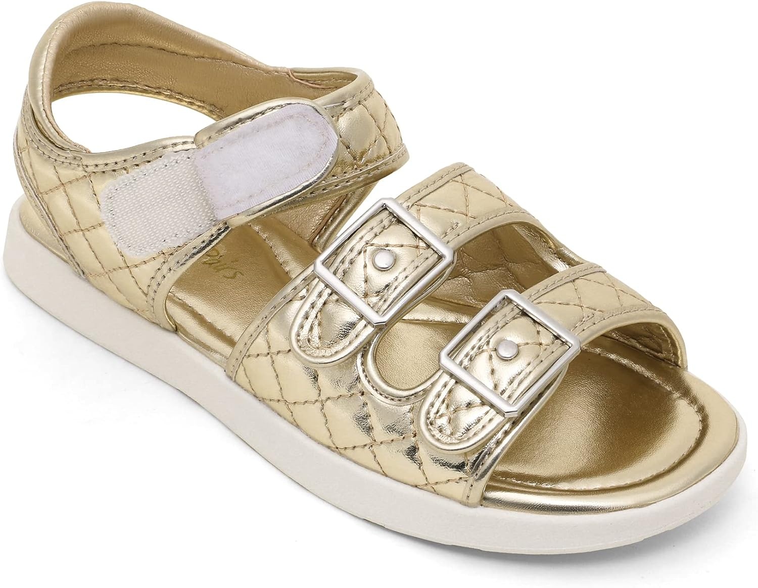 image:imageDREAM PAIRS Girls Sandals Open Toe Summer Shoes with Adjustable Strap Buckle ToddlerLittle KidGold