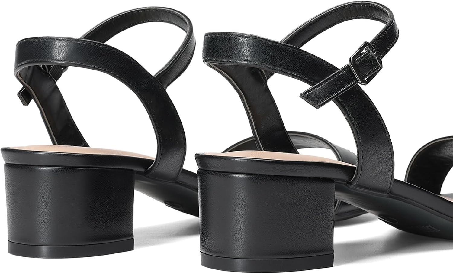 image:imageDREAM PAIRS Womens Open Toe Block Low Heel Dress Sandals Stable low heel with an adjustable ankle strap for a secure fit ideal for weddings parties work and dressy occasionsBlackpu1