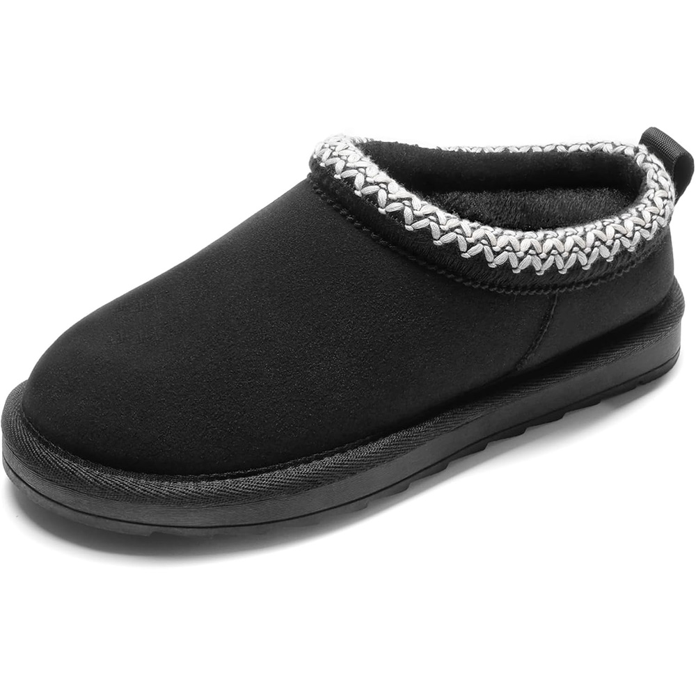 image:imageDREAM PAIRS Girls Boys Slippers Kids House Fuzzy Indoor Outdoor FuzzyEasy Kids Slipon Slipper for Little Kid Big KidAll Black