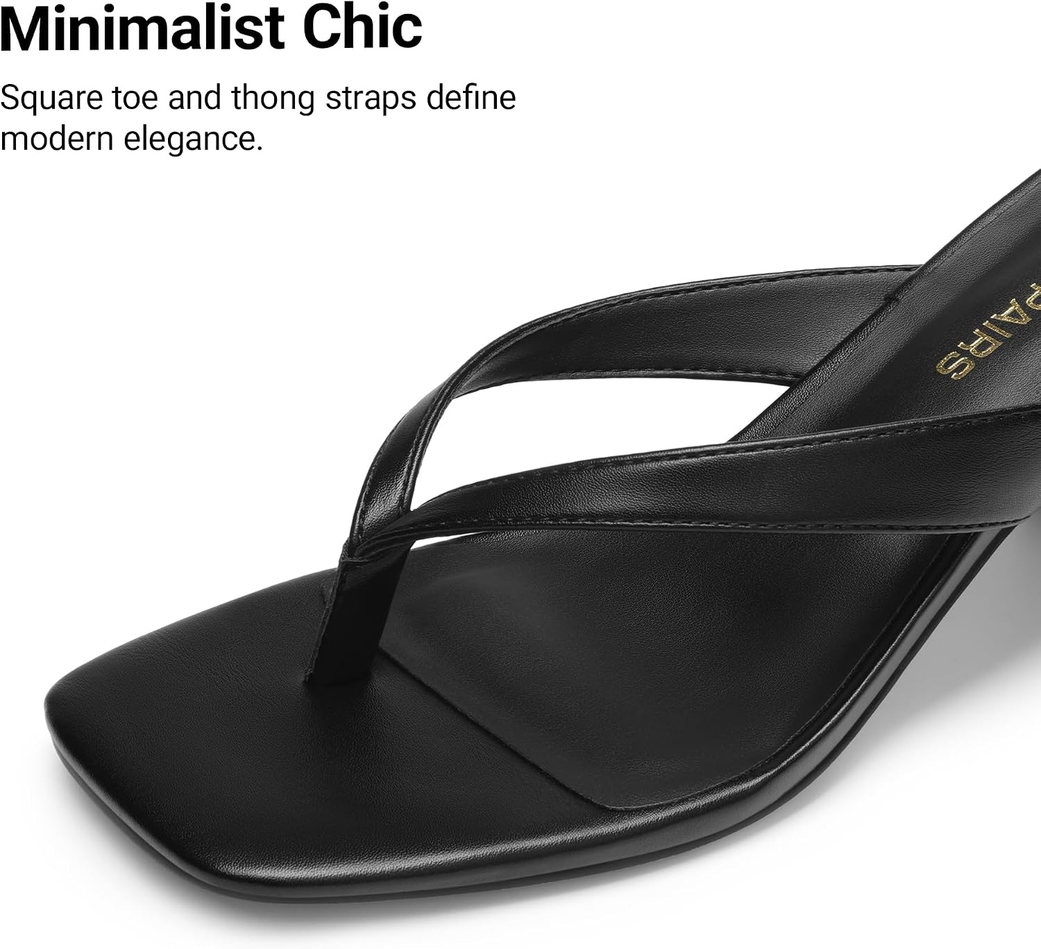 image:imageDREAM PAIRS Dress Summer Travel Chunky Heel Sandals Square Open Toe Slip On Flip Flop Heels Comfortable Thong Elgeant Sandals for Women Walking 2026Black