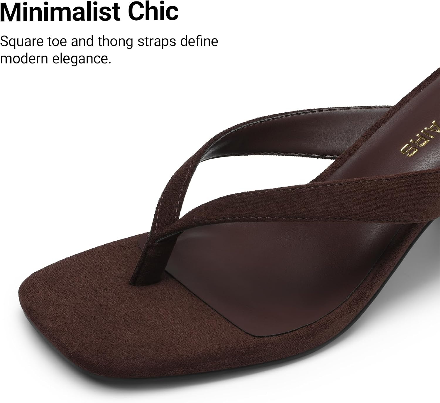 image:imageDREAM PAIRS Dress Summer Travel Chunky Heel Sandals Square Open Toe Slip On Flip Flop Heels Comfortable Thong Elgeant Sandals for Women Walking 2026Dark Brown