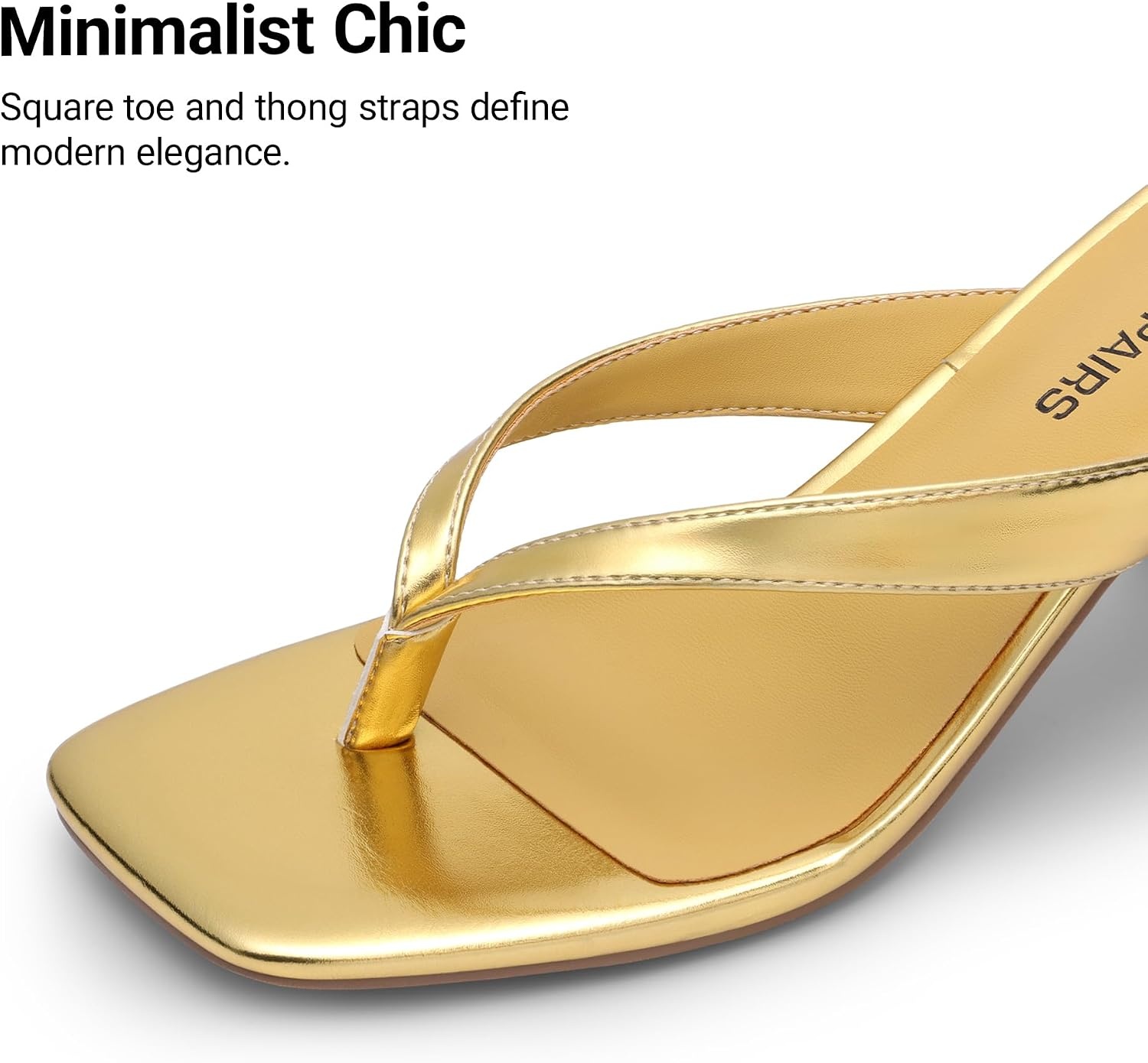 image:imageDREAM PAIRS Dress Summer Travel Chunky Heel Sandals Square Open Toe Slip On Flip Flop Heels Comfortable Thong Elgeant Sandals for Women Walking 2026Gold