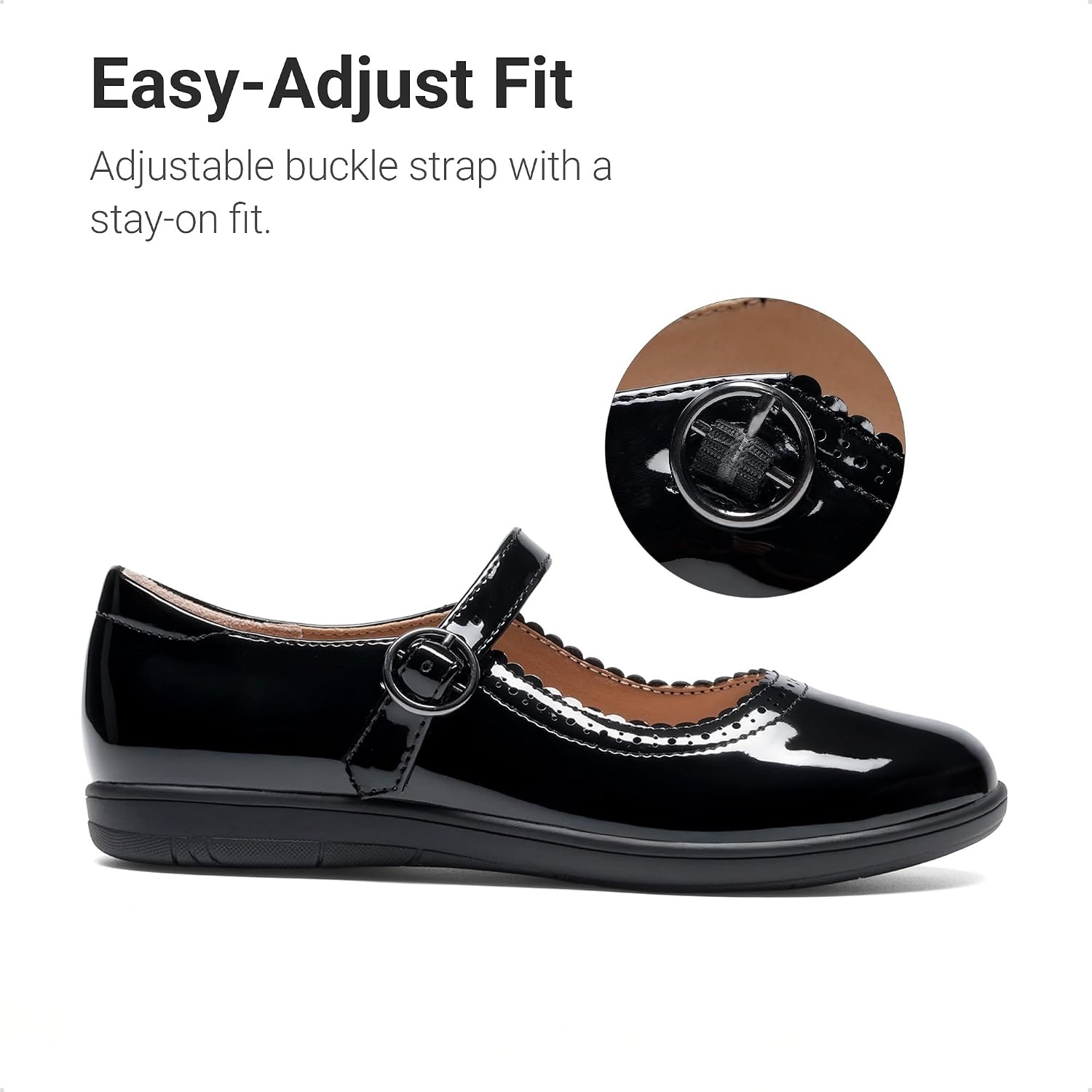 image:imageDREAM PAIRS Girls Mary Jane Flats School Uniform Dress ShoesDark Black