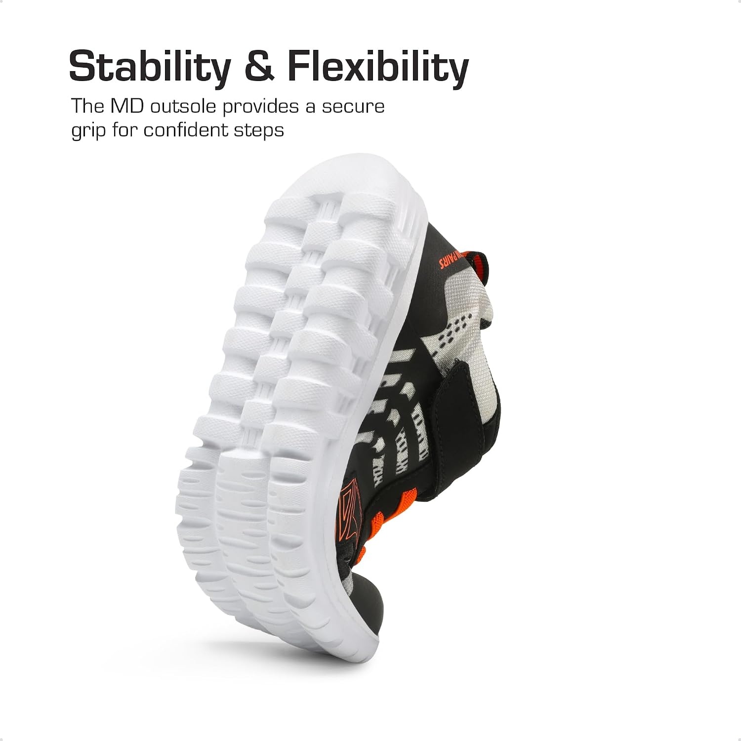 image:imageDREAM PAIRS Kids Sneakers Running Lightweight Breathable knit upper Hookandloop Cushioned foam insole Boys Girls athletic tennis shoesBlackGreyOrange