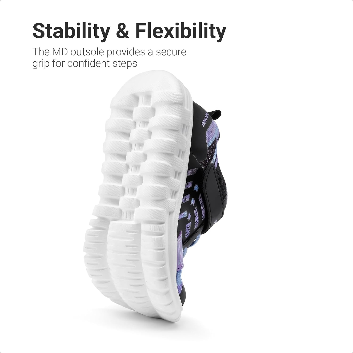 image:imageDREAM PAIRS Kids Sneakers Running Lightweight Breathable knit upper Hookandloop Cushioned foam insole Boys Girls athletic tennis shoesBlackPurple