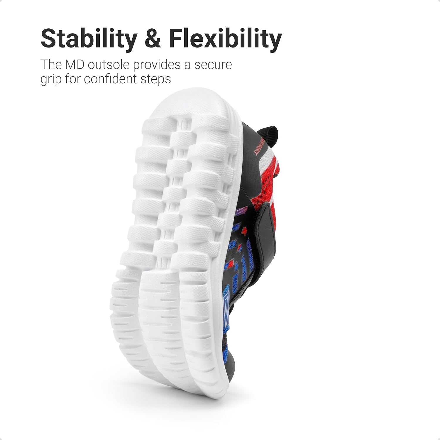 image:imageDREAM PAIRS Kids Sneakers Running Lightweight Breathable knit upper Hookandloop Cushioned foam insole Boys Girls athletic tennis shoesBlueBlack
