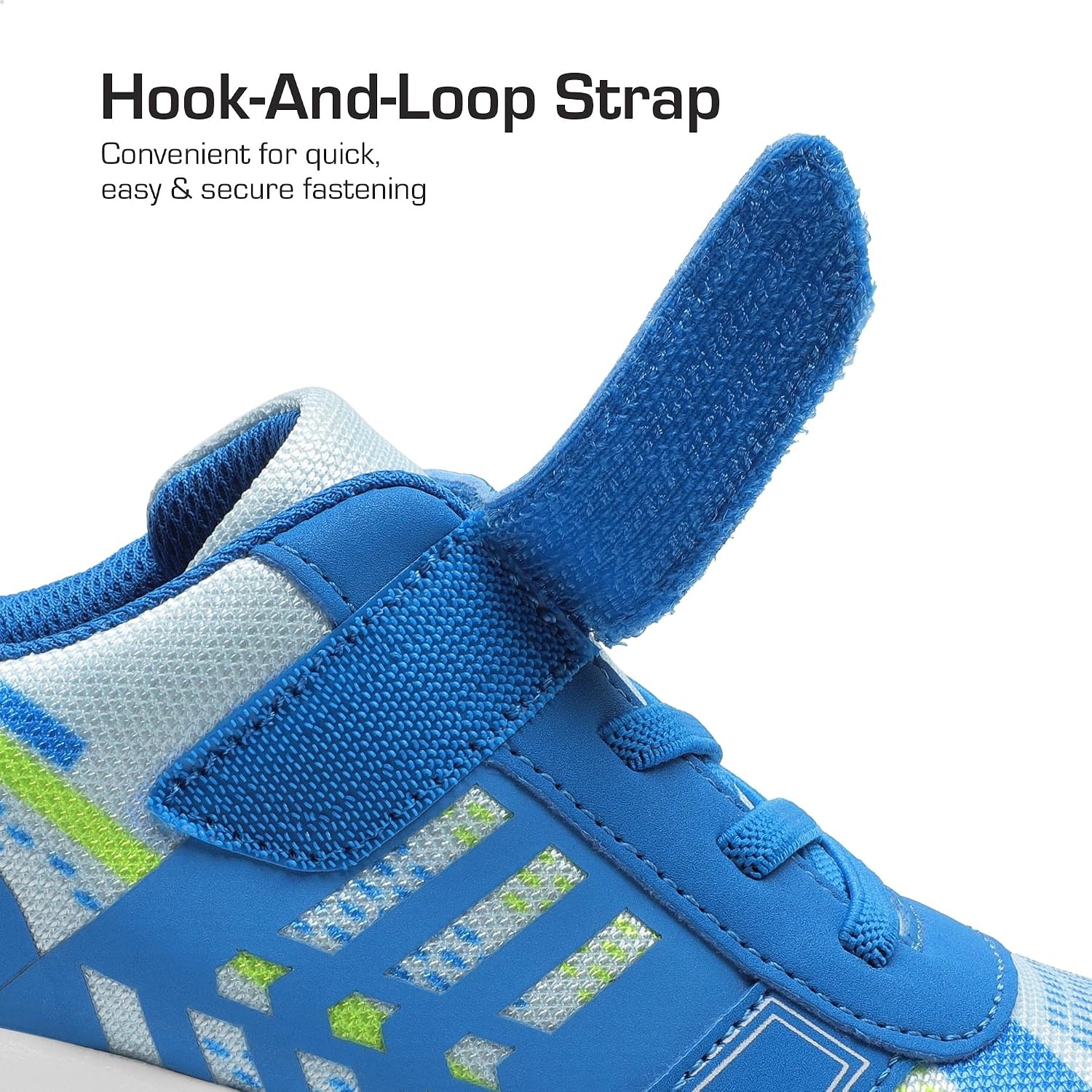 image:imageDREAM PAIRS Kids Sneakers Running Lightweight Breathable knit upper Hookandloop Cushioned foam insole Boys Girls athletic tennis shoesBlueWhite