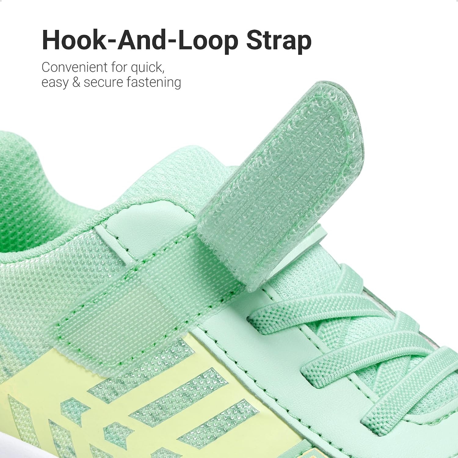 image:imageDREAM PAIRS Kids Sneakers Running Lightweight Breathable knit upper Hookandloop Cushioned foam insole Boys Girls athletic tennis shoesMint Green