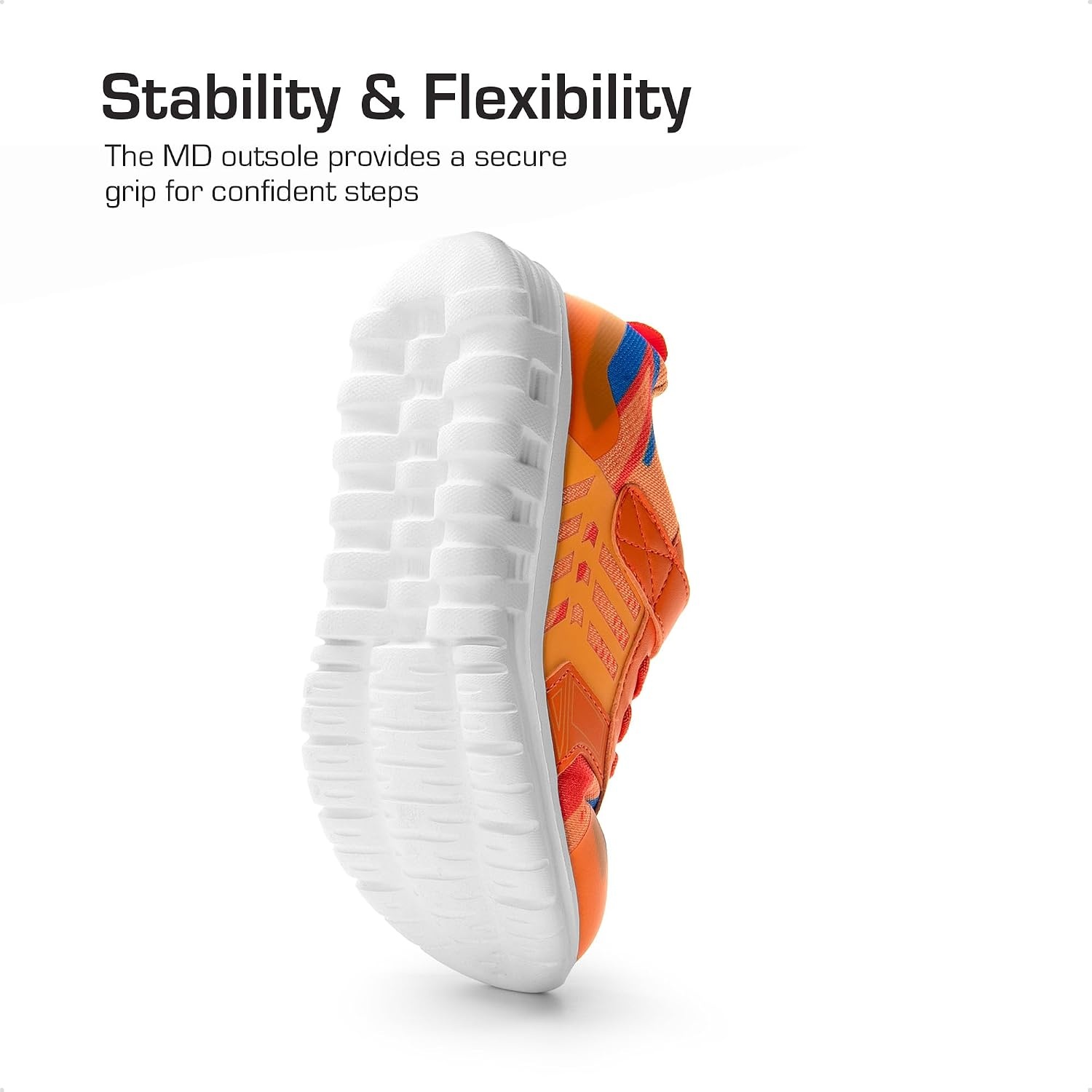 image:imageDREAM PAIRS Kids Sneakers Running Lightweight Breathable knit upper Hookandloop Cushioned foam insole Boys Girls athletic tennis shoesOrangeRoyal Blue