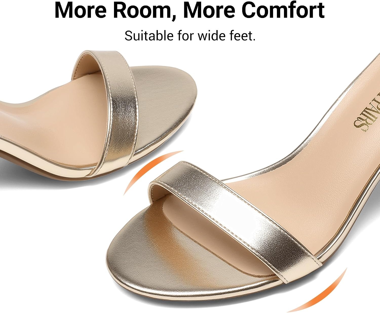 image:imageDREAM PAIRS Womens Chunky Block Heel Sandals Open Toe Ankle Strap Dress Shoes Comfortable Wedding Guest Heels for Party Prom and Formal EventsLight Gold