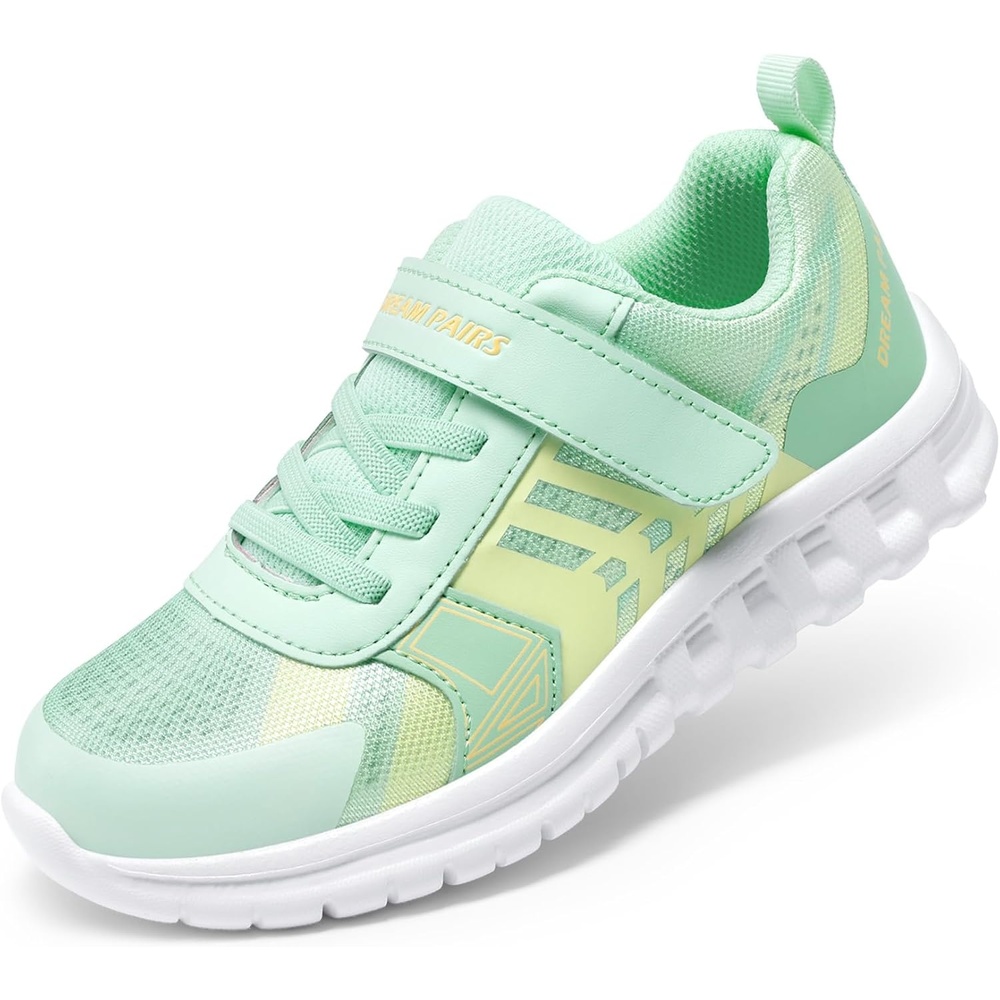image:imageDREAM PAIRS Kids Sneakers Running Lightweight Breathable knit upper Hookandloop Cushioned foam insole Boys Girls athletic tennis shoesMint Green